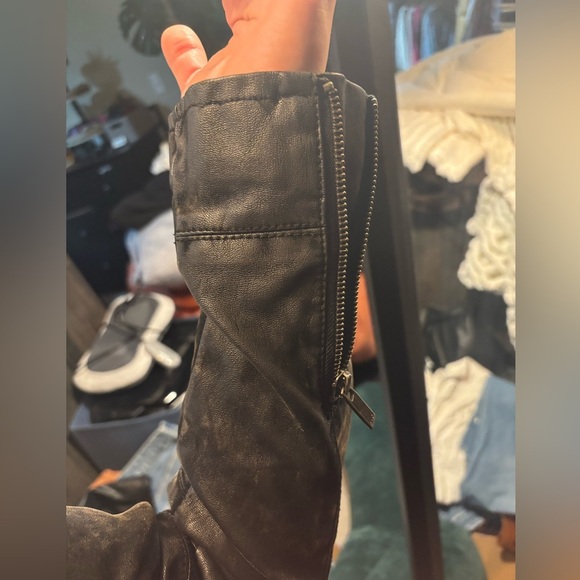 BNCI by Blanc Noir Faux Vegan Washed Leather Jacket L - Picture 14 of 16